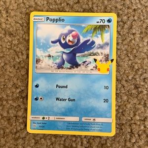 Pokémon 25th Anniversary Popplio Card